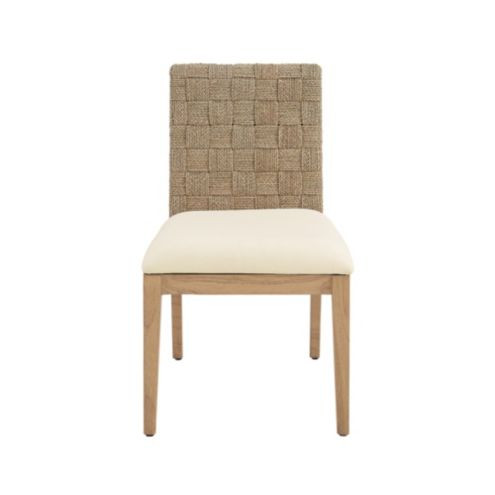 Neilsen Dining Chairs Linen Cushion & Seagrass Back Set of 2 | Ballard Designs, Inc.