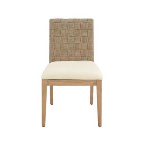 Neilsen Dining Chairs Linen Cushion & Seagrass Back Set of 2 | Ballard Designs, Inc.