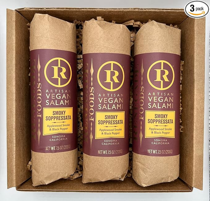 Renegade Foods Artisan Vegan Salami | 3 Pack | Smoky Soppressata | High Protein, Low Sugar, Seita... | Amazon (US)