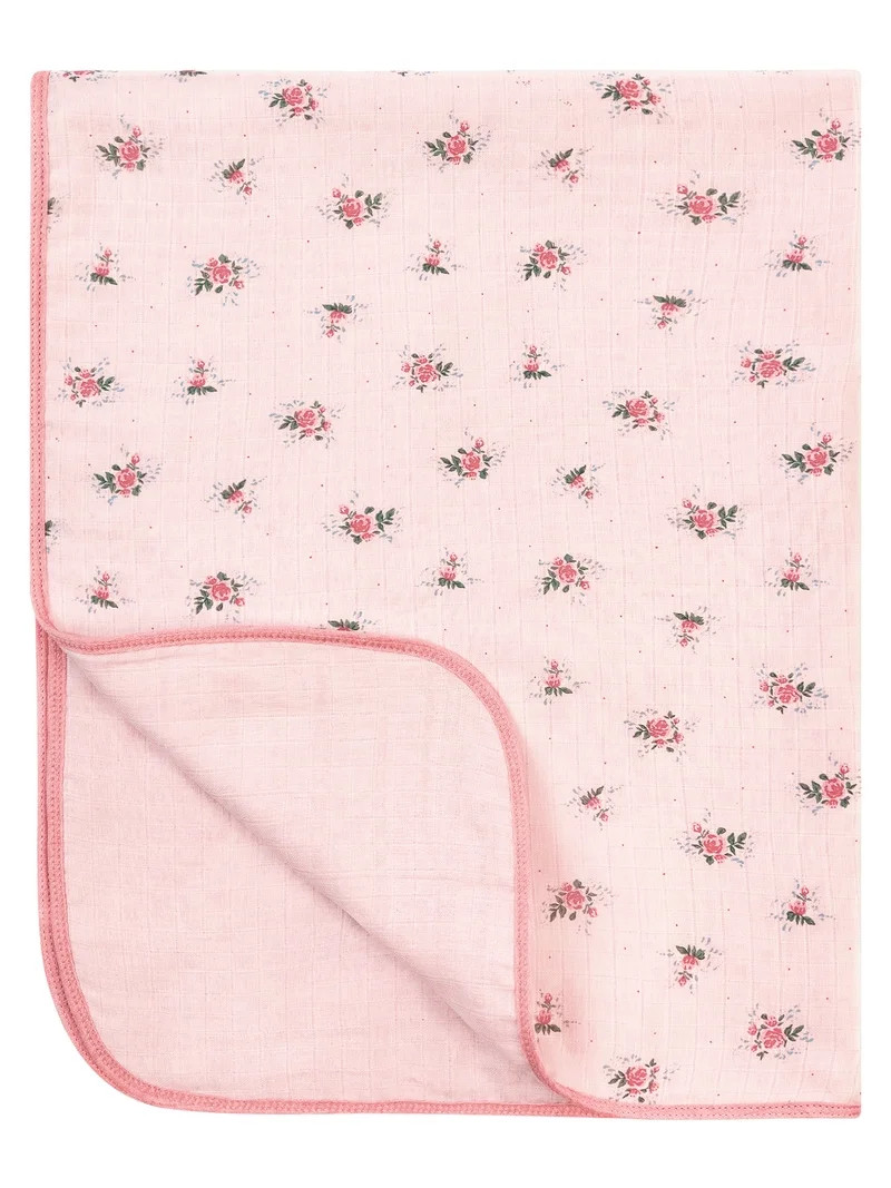 Modern Moments by Gerber Baby Neutral Muslin Blanket, Roses, One Size | Walmart (US)
