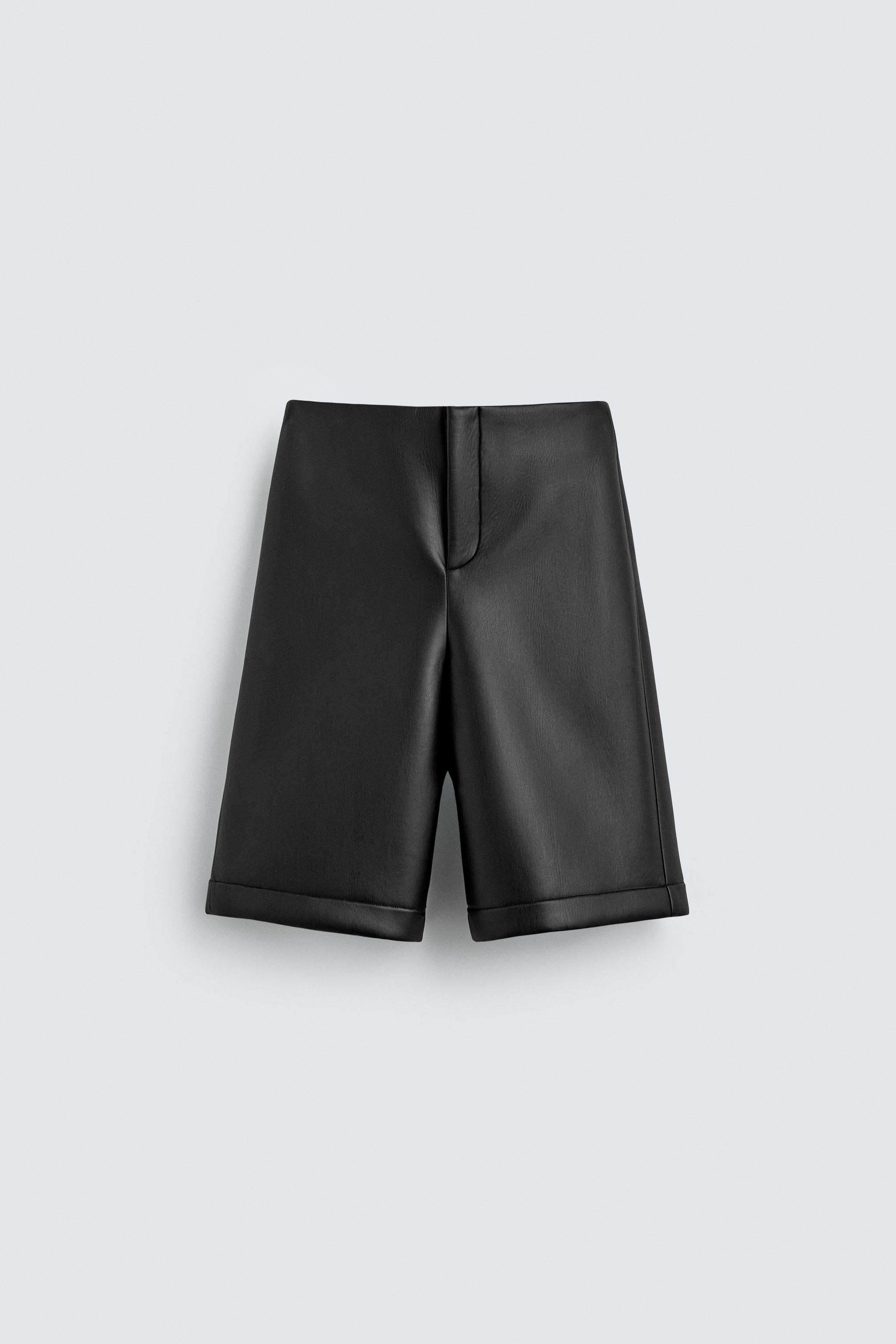 LEATHER EFFECT LONG BERMUDA SHORTS HARRY LAMBERT FOR ZARA X DISNEY | Zara US