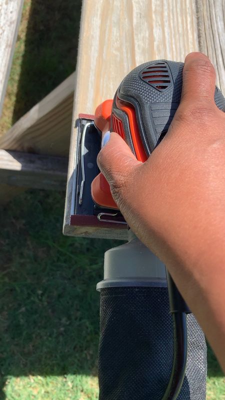 Continuing sprucing up our backyard for spring and summer season. I needed a sander for my patio table. This BLACK+DECKER 2.0 Electric 1/4 Sheet Orbit Sander was inexpensive and worked great. #Sander #homeprojects #spring #patiotables #blackanddecker #tools 

#LTKhome