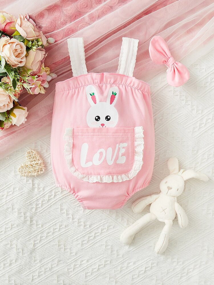 Baby Cartoon & Letter Graphic Cami Bodysuit | SHEIN