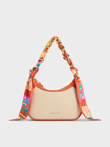 Mini Alcott Scarf Handle Canvas Bag | Charles & Keith US