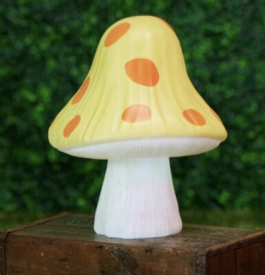 Yellow Mushroom Dots Blow Mold 15” Battery Operated Garden Cracker Barrel | eBay US