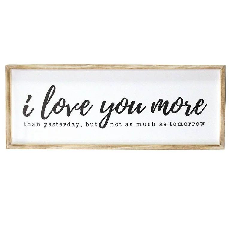 Stratton Home Decor I Love You More Oversized Wall Art in Natural and White | Walmart (US)