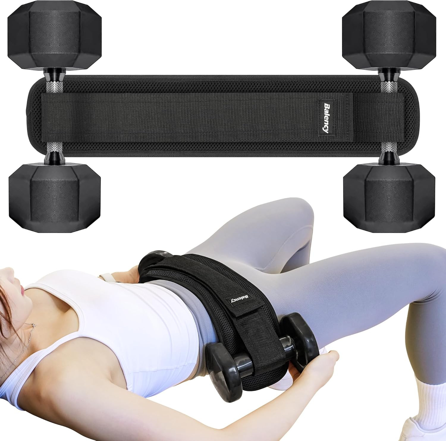 Hip Thrust Belt, Balency Hip Thrust Belt for Dumbbells Heavy, Booty Belt for Hip Thrust, Slip-Resistant Padding Hip Thrust Belt for Gym or Home Workouts, Hip Thrust Band for Dumbbell Kettlebell Plate | Amazon (US)