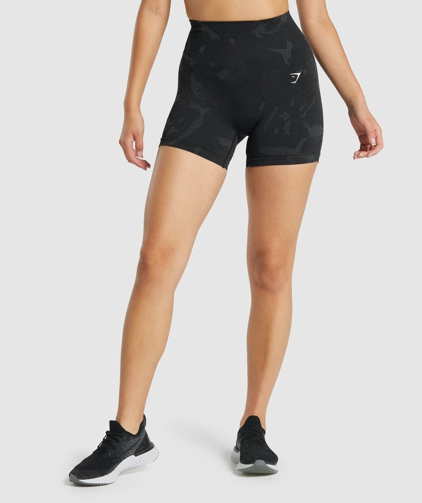 Gymshark Adapt Camo Seamless Shorts - Savanna | Black | Gymshark (Global)