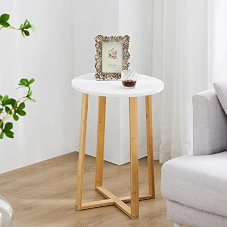 BAMEOS Side Table Modern Nightstand Round Side End Accent Coffee Table Bedside Table for Living Room | Amazon (US)
