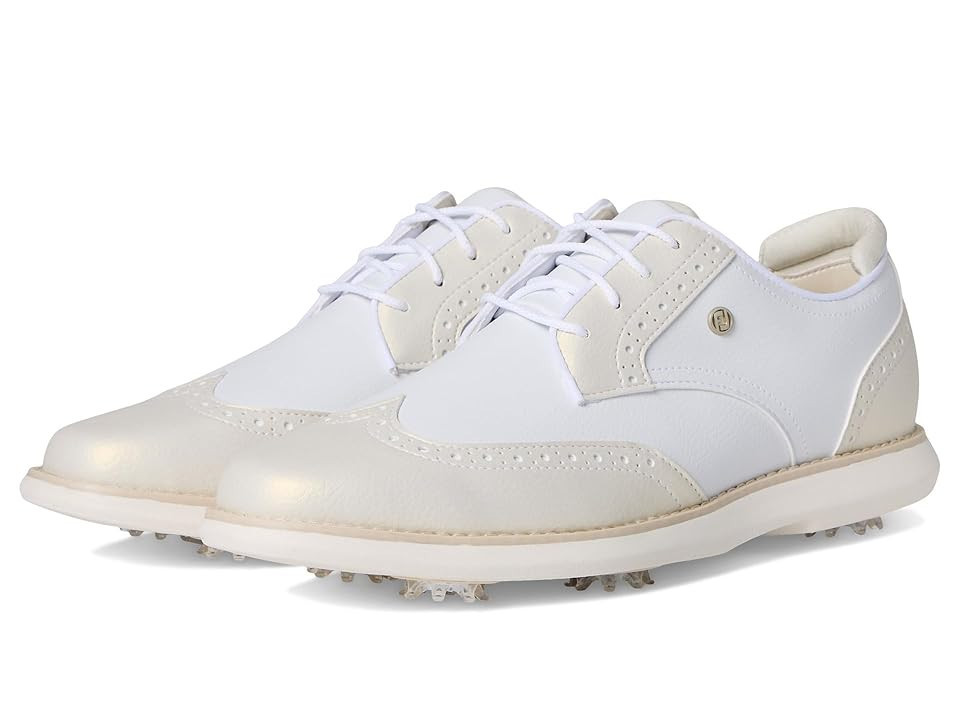 FootJoy Traditions Women's Golf Shoes White/Gold : 7.5 M, Leather | Zappos