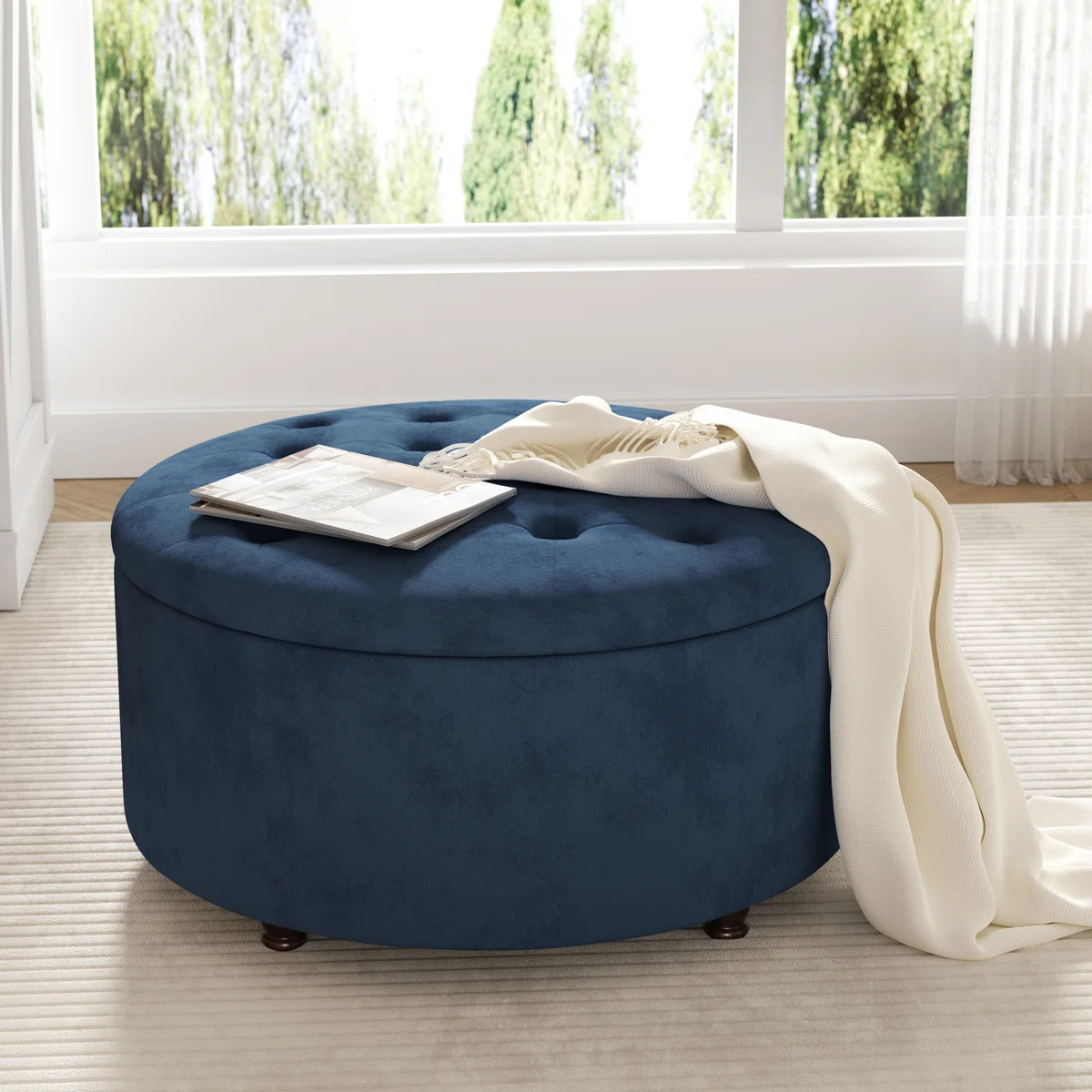 Winston Porter Upholstered Ottoman with Storage | Wayfair North America
