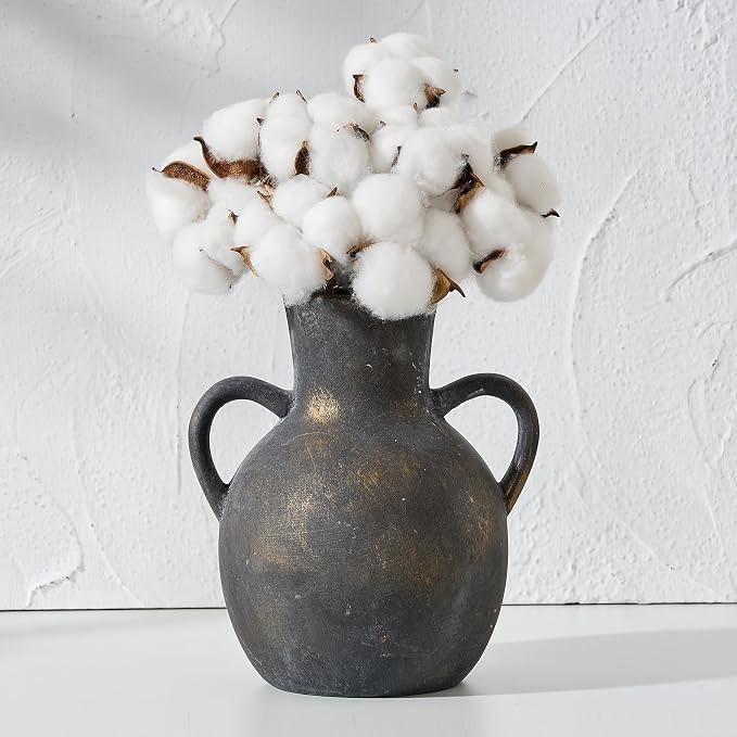 SIDUCAL Rustic Ceramic Farmhouse Flower Vase with 2 Handles, Terracotta Vase, Decorative Pottery ... | Amazon (CA)
