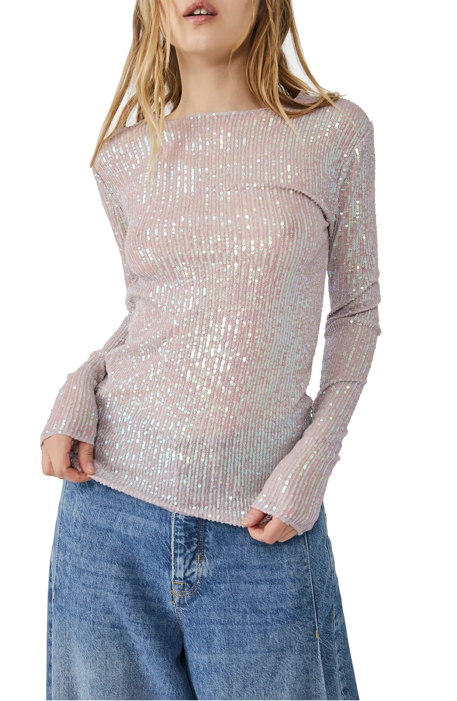 Free People Gold Rush Sequin Top | Nordstrom | Nordstrom