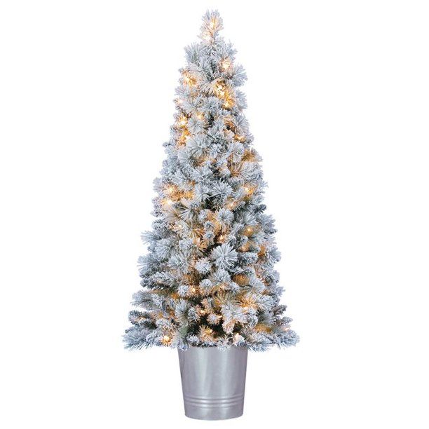 Home Heritage 4.5 Feet Entry Way PVC Pre Lit Artificial Christmas Tree w/ Stand - Walmart.com | Walmart (US)
