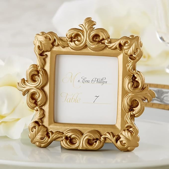 Kate Aspen Gold Baroque Royale Place Card & Photo Frame Set - 6 Count Decorative Wedding Registry... | Amazon (US)