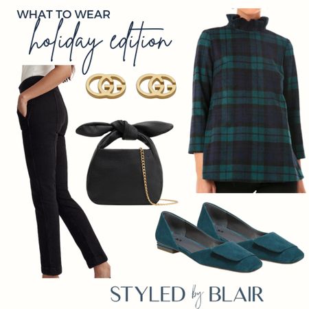 Semi casual Christmas outfit ideas for women over 40. Plaid dress shirt for Christmas with black pants #christmasoutfit #plaidshirt #holidayoutfitidea #outfitidea #fashionover40

#LTKHoliday #LTKfamily #LTKSeasonal