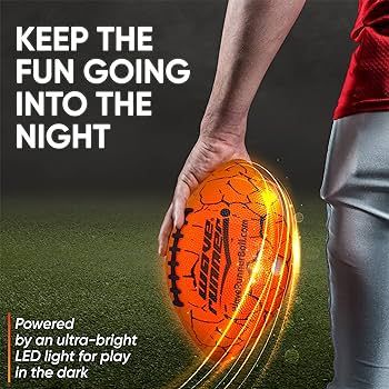 Wave Runner LED Light-Up Football - Glow in The Dark Football Games- Size 10.35 in. with Pump and... | Amazon (US)