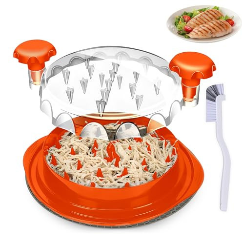 Chicken Shredder | Meat Shredder for Effortless Chicken Breast Shredding | Manual chicken Shredder tool twist for Kitchen | Shred Chicken, Beef, & More with Ease | Durable & Easy-to-Clean (Orange) | Amazon (US)