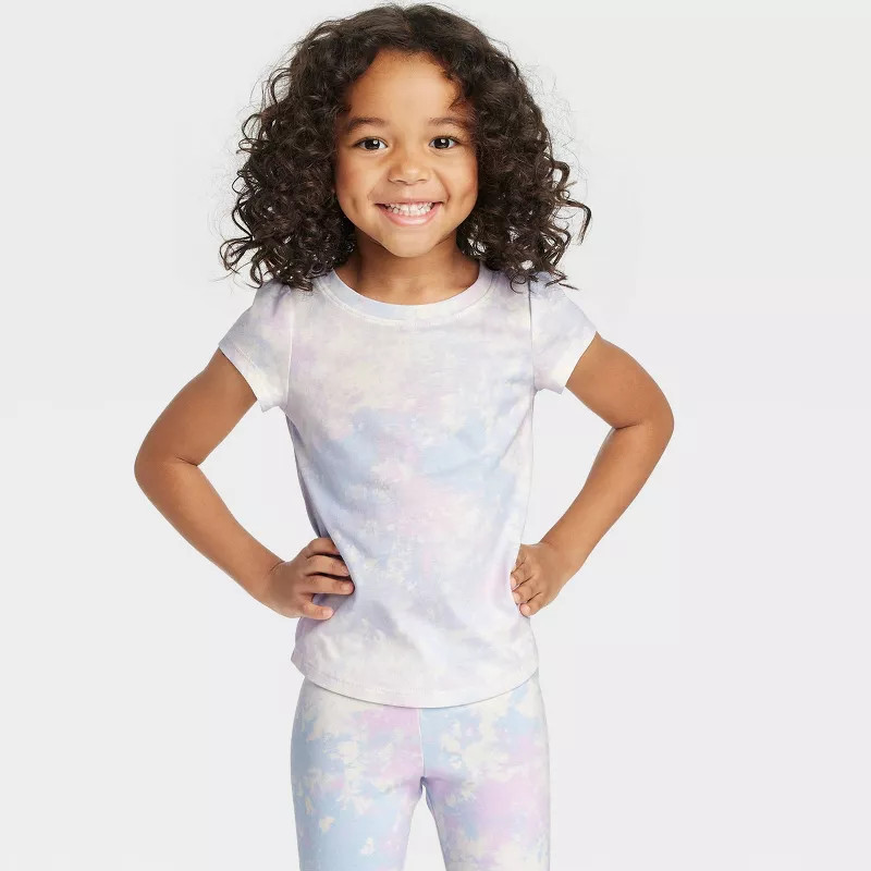 Toddler Girls' Cool Tie-Dye Short Sleeve T-Shirt - Cat & Jack™ Blue | Target