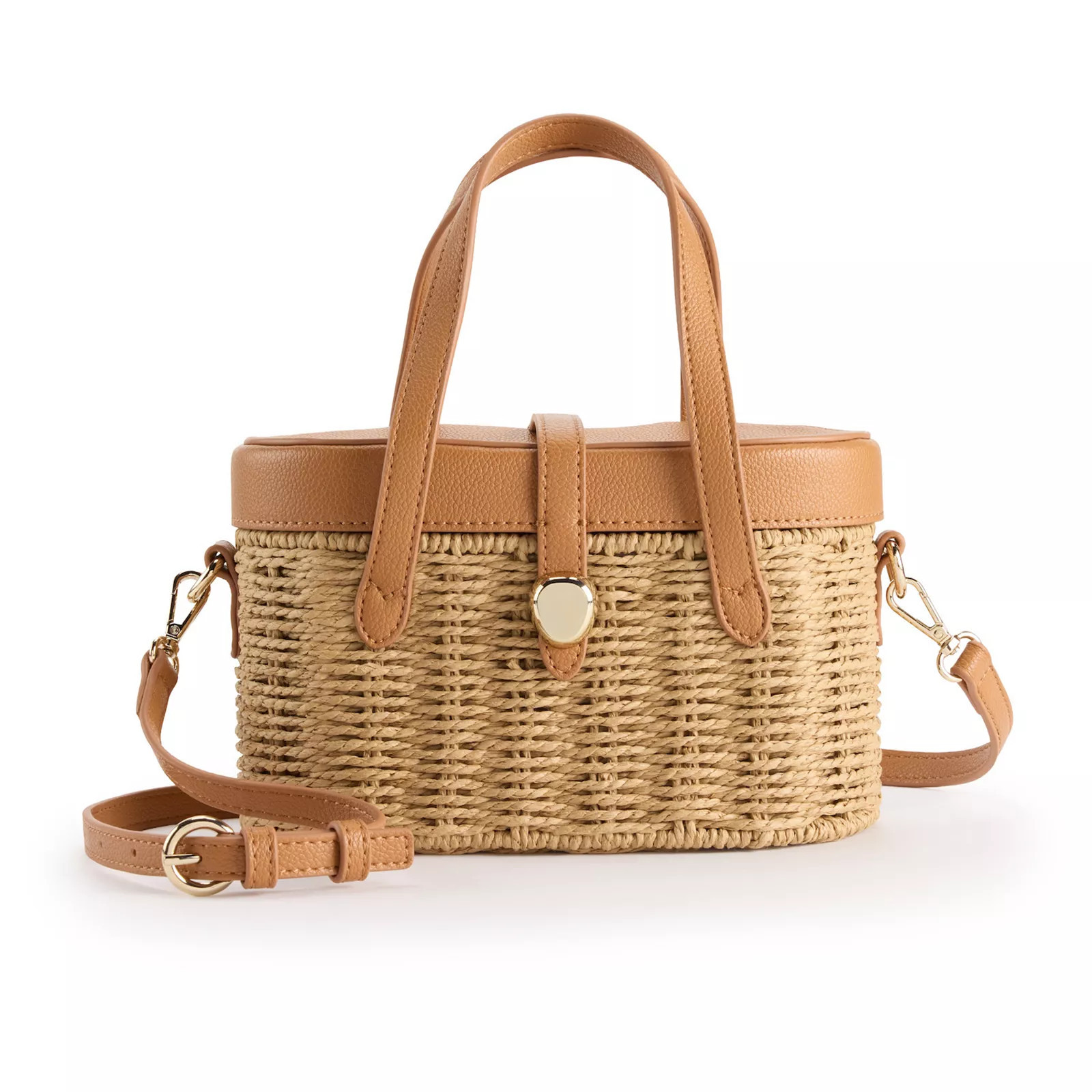 LC Lauren Conrad Tabitha Wicker Vanity Crossbody Bag, Dark Natural Brown | Kohl's
