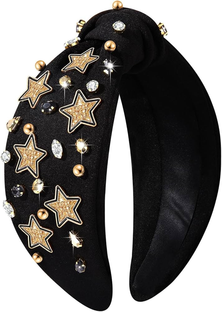 Happy New Year Headband for Women New Year’s Eve Accessories Gold Beaded NYE NEW YEAR Knotted H... | Amazon (US)