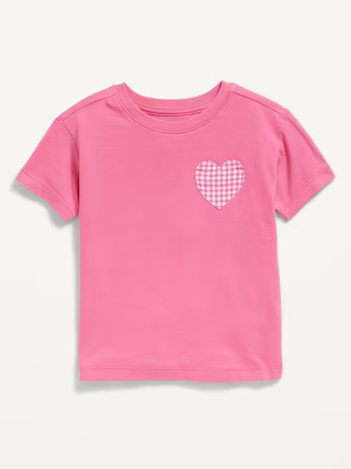 Short-Sleeve Heart-Pocket T-Shirt for Toddler Girls | Old Navy (US)