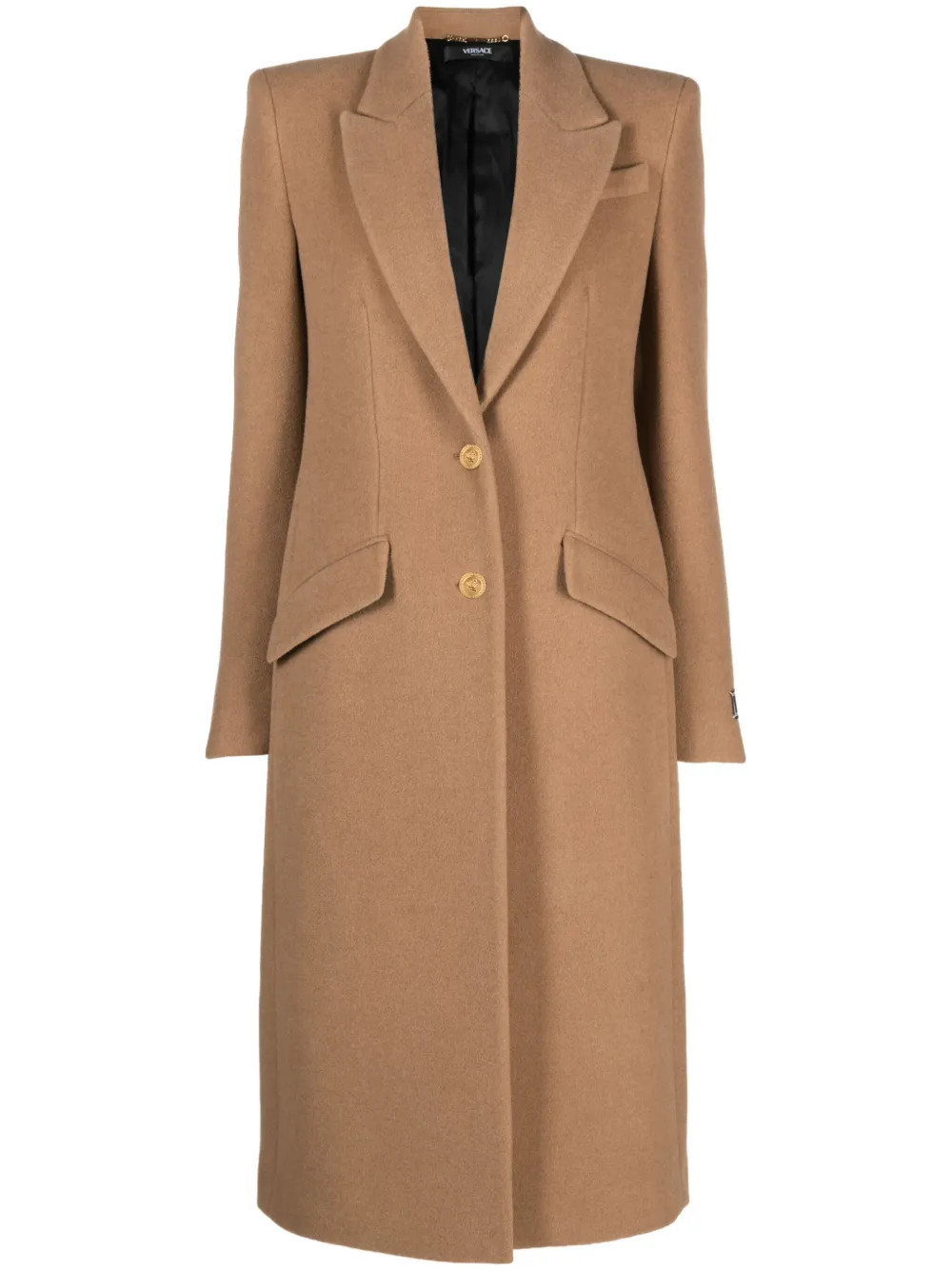 Versace single-breasted Camel Hair Coat - Farfetch | Farfetch Global