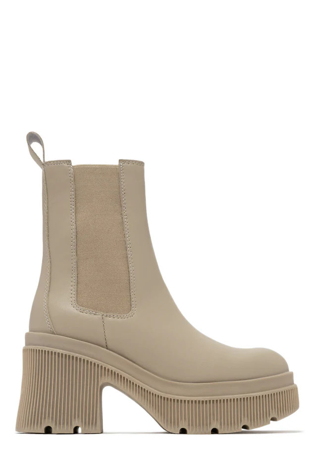 Miss Lola | Nude Platform Ankle Boots | MISS LOLA