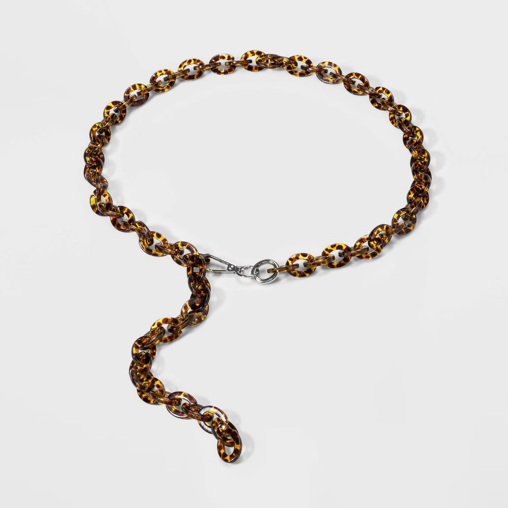 Women's Tort Chain Belt - Wild Fable Brown S | Target
