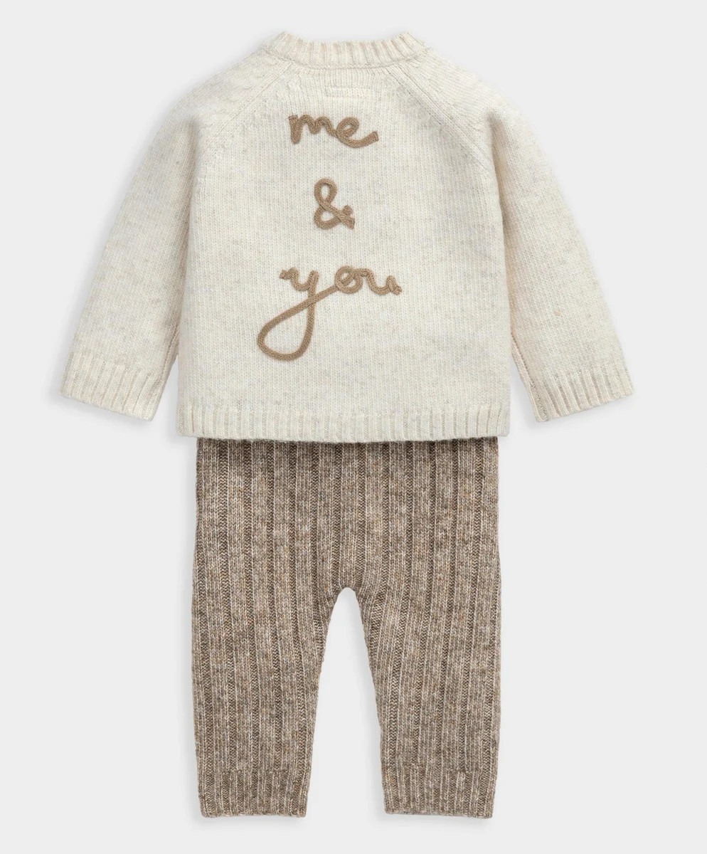 Me & You Bear Cardigan & Leggings Outfit Set | Mamas & Papas