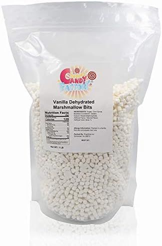 Sarah's Candy Factory Vanilla Mini Dehydrated Marshmallow Bits in Resealable Bag, 1lb | Amazon (US)