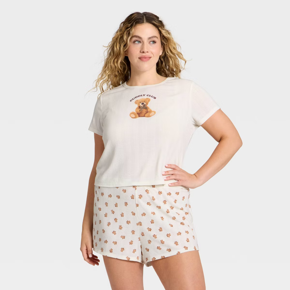 Women's Pointelle Short Sleeve Top and Shorts Pajama Set - Wild Fable™ | Target