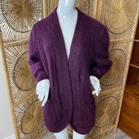 Vintage Purple Angora Knit Cocoon Cardigan Sweater Open Front | Etsy (CAD)