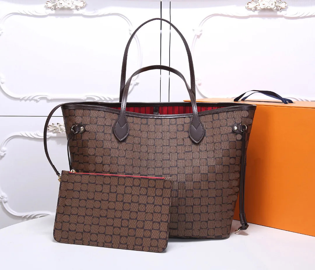 designer luxury shopping bag 2pcs / set womens handbag with wallet high quality leather fashion n... | DHGate