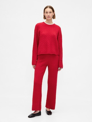 CashSoft Cable-Knit Sweater Pants | Gap (US)