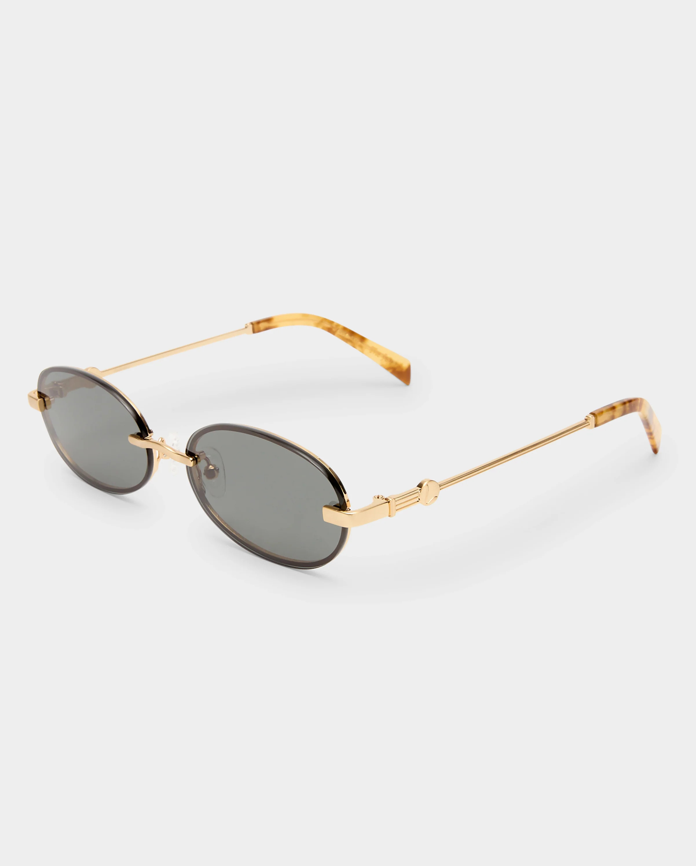 The Jean Brushed Gold Female Oval Sunglasses | Luv Lou | Luv Lou