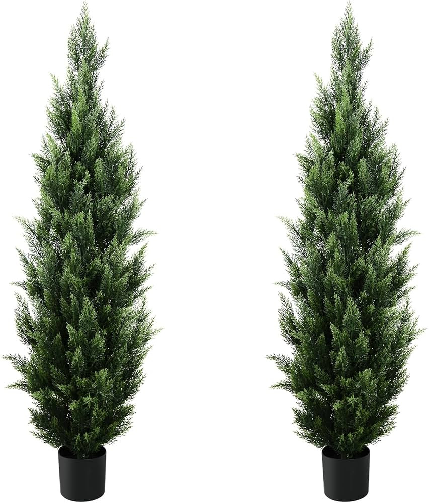 Melli Welli 5FT Artificial Topiary Tree Beautiful Realistic Faux Cedar Pines Christmas Trees UV R... | Amazon (US)