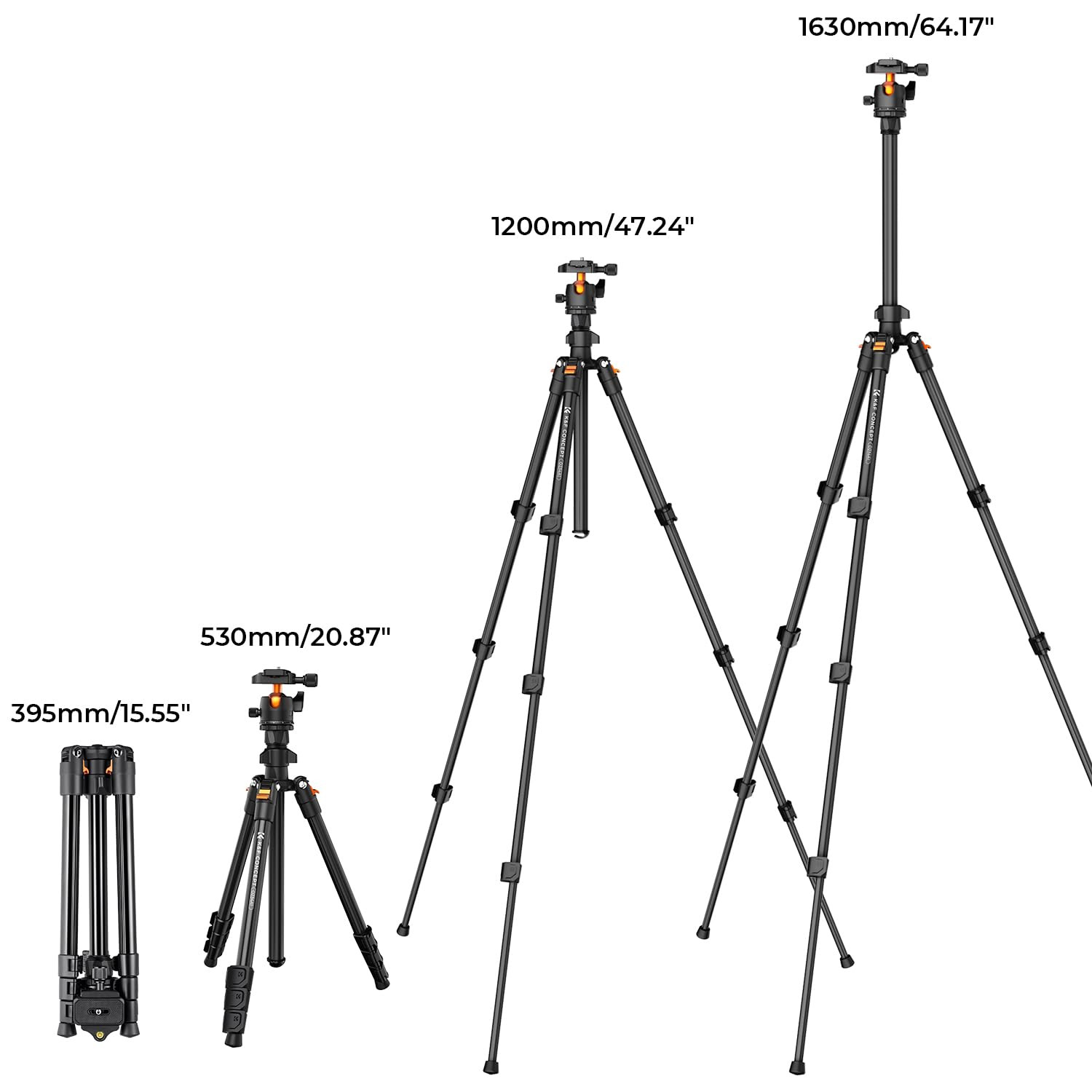 K&F Concept 64 inch/163cm Camera Tripod,Lightweight Travel Outdoor DSLR Tripods with 360 Degree B... | Amazon (US)