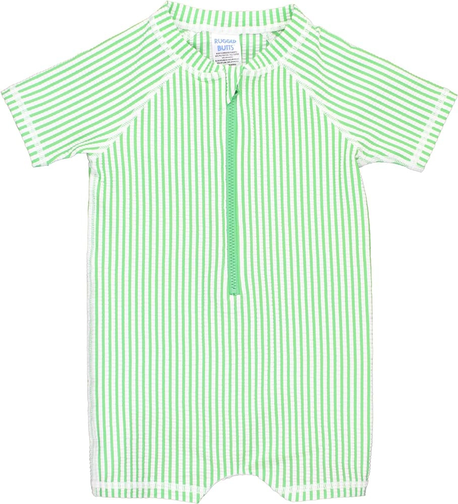 RUGGEDBUTTS Baby/Toddler Boy Swimsuit, One Piece Zipper Rash Guard Sunsuit with UPF 50+ Sun Prote... | Amazon (US)