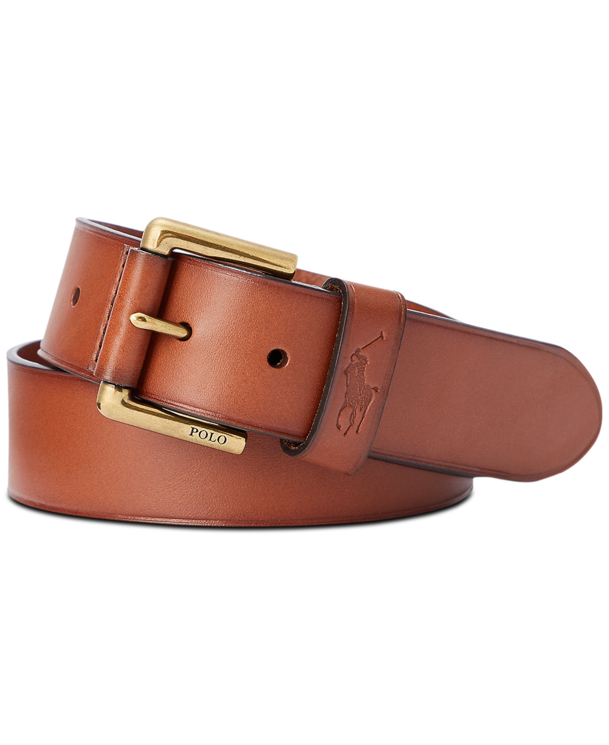 Polo Ralph Lauren Men's Leather Dress Belt - Tan | Macy's