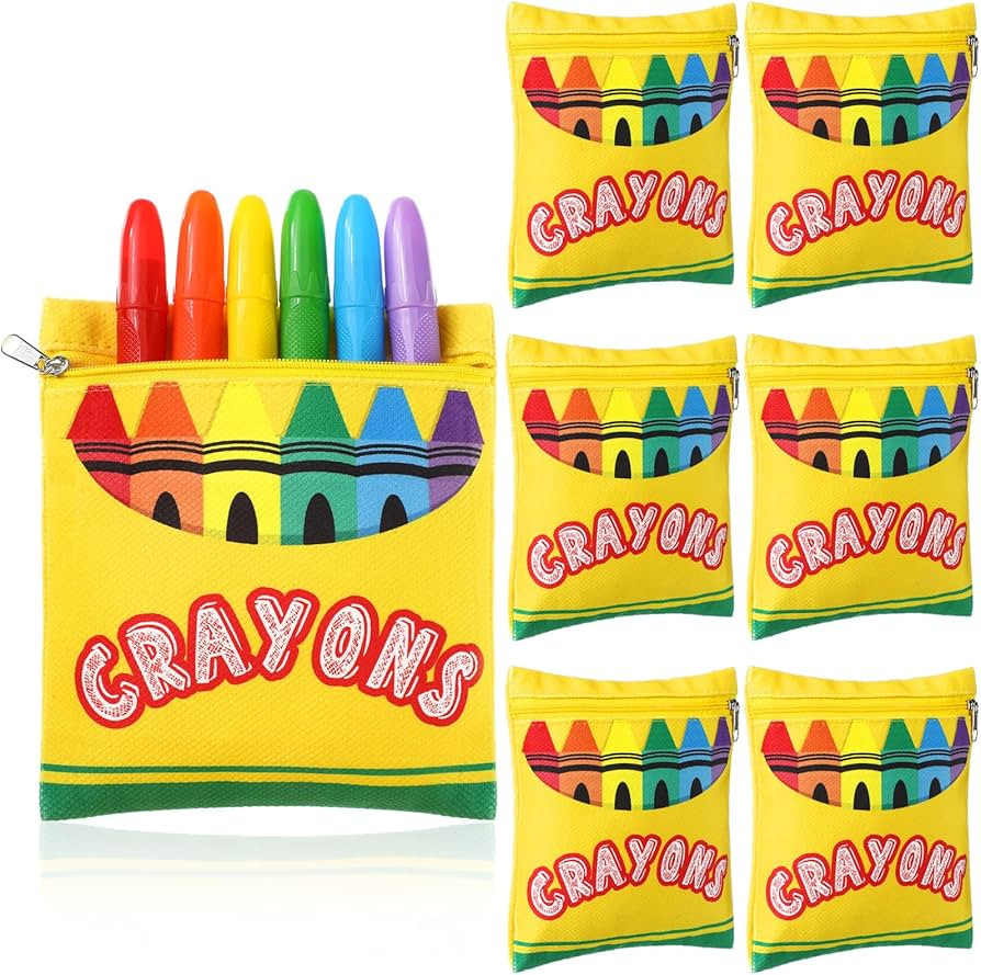 6 Pcs Crayon Storage Bags with Zipper for Crayon No More Lost or Damaged Aesthetic Pencil Pouch R... | Amazon (US)