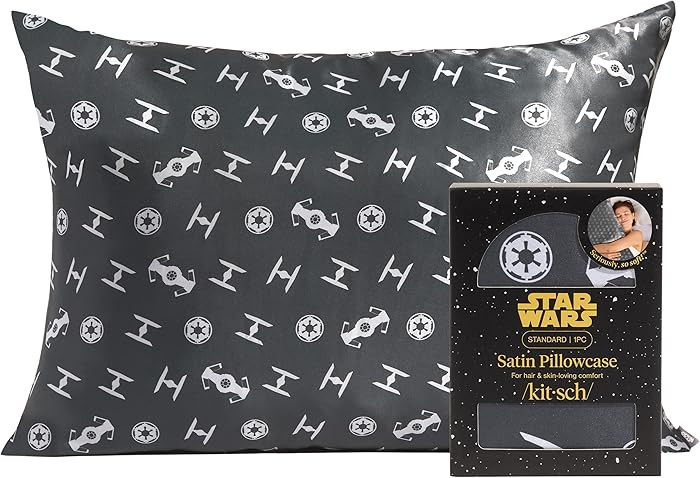 Kitsch x Star Wars Darth Vader & Stormtroopers Satin Pillowcase with Zipper for Hair & Skin - Sof... | Amazon (US)