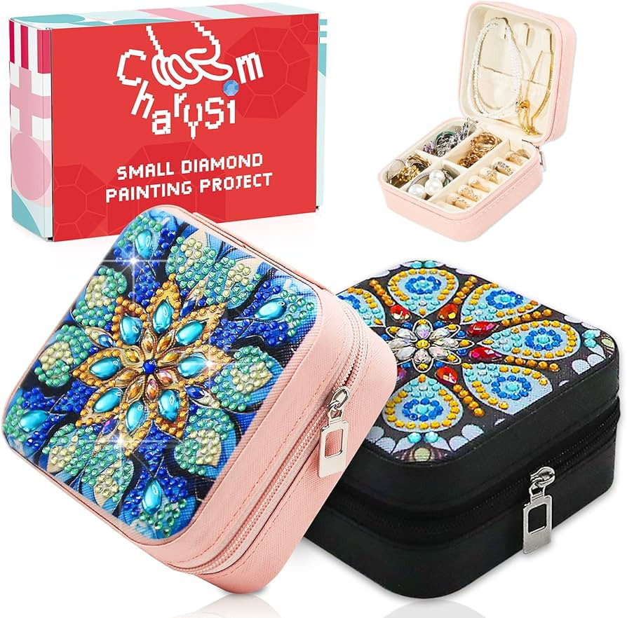 CharySim 2 PC Diamond Art Jewelry Boxes Kits for Adults Women Valentines Day with Painting Gem Do... | Amazon (US)