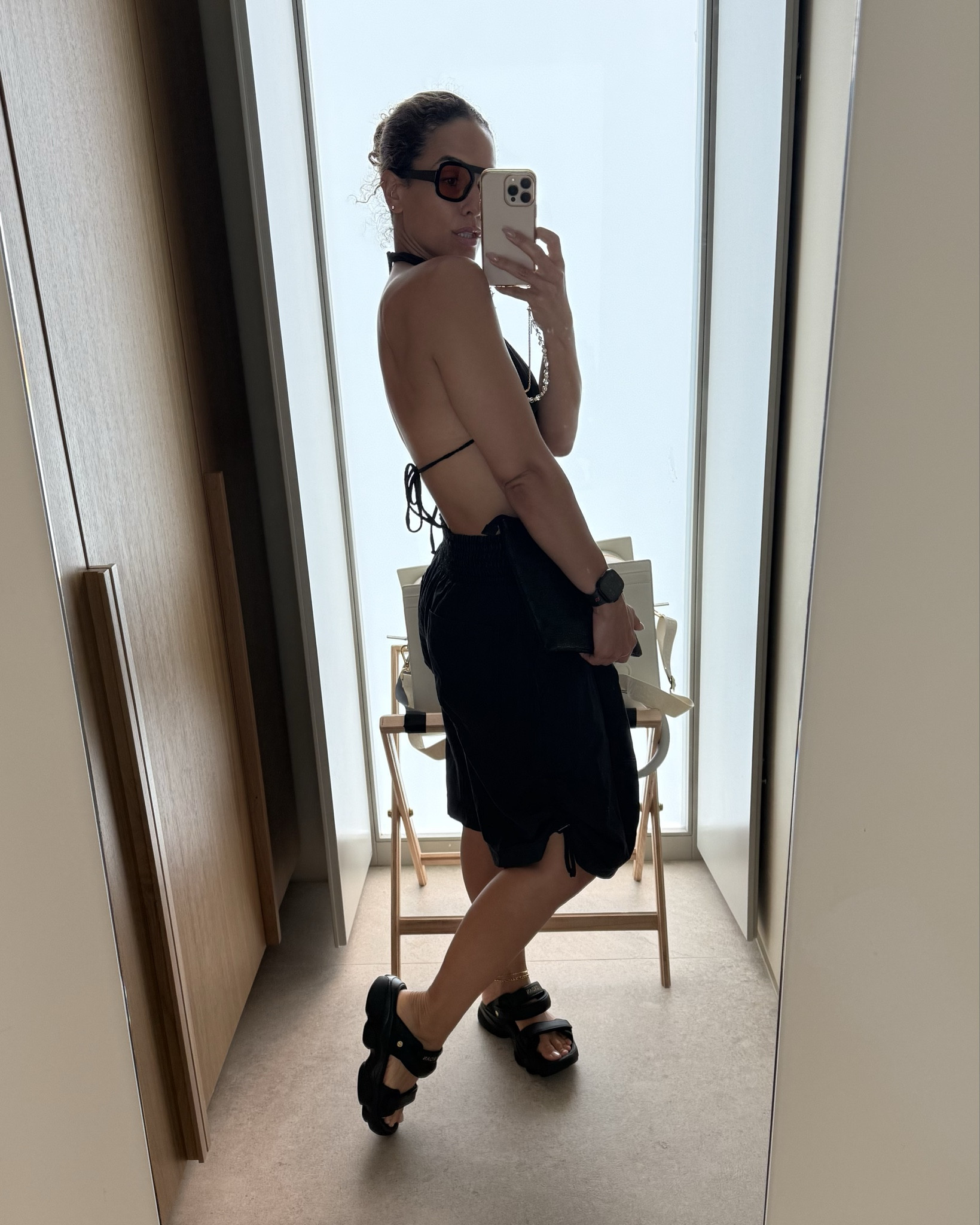 obsessed with the anthro shorts - wore them like 3x on vaca (also have in khaki)

amazon shades are amazing and so inexpensive!

these jordan sandals can be worn in “sport mode” aka with the strap around the back or the ankle for more support or flip the strap over for a slip on! I also have them in tan and white - obsessed!