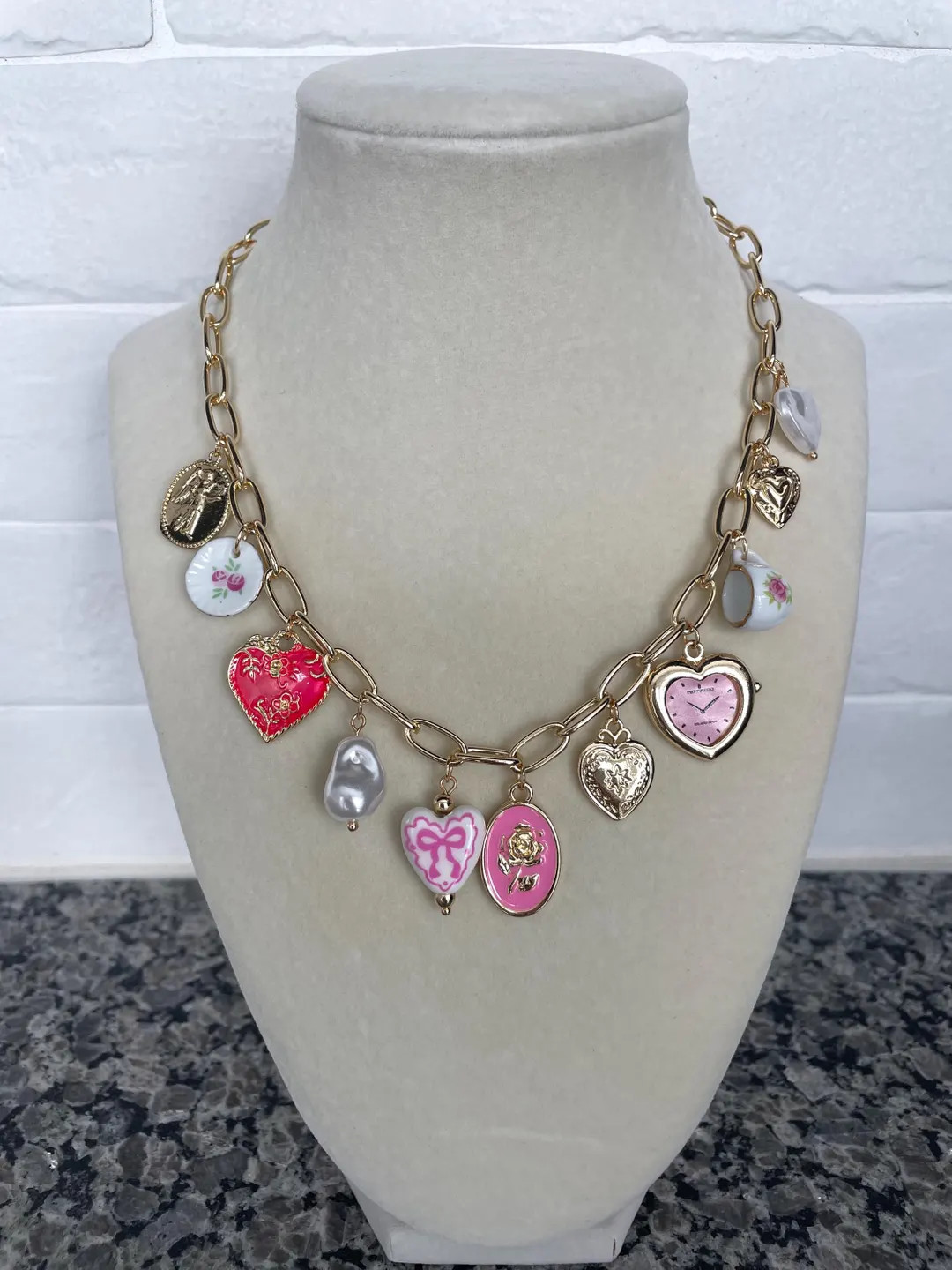 Heart Charm Necklace in Gold - Etsy | Etsy (US)