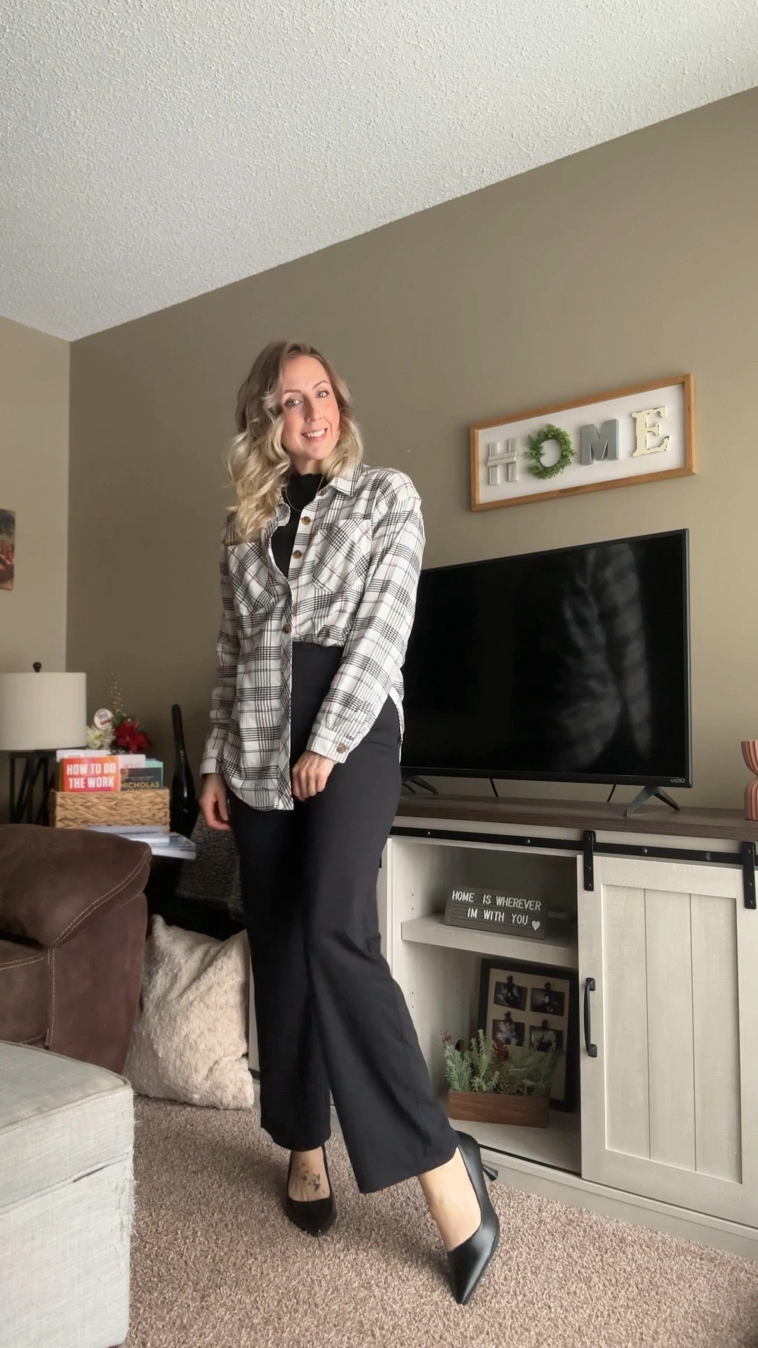 Wearing 8 1/2 in heels and small in top and pants. 

#LTKFindsUnder100 #LTKWorkwear #LTKootd