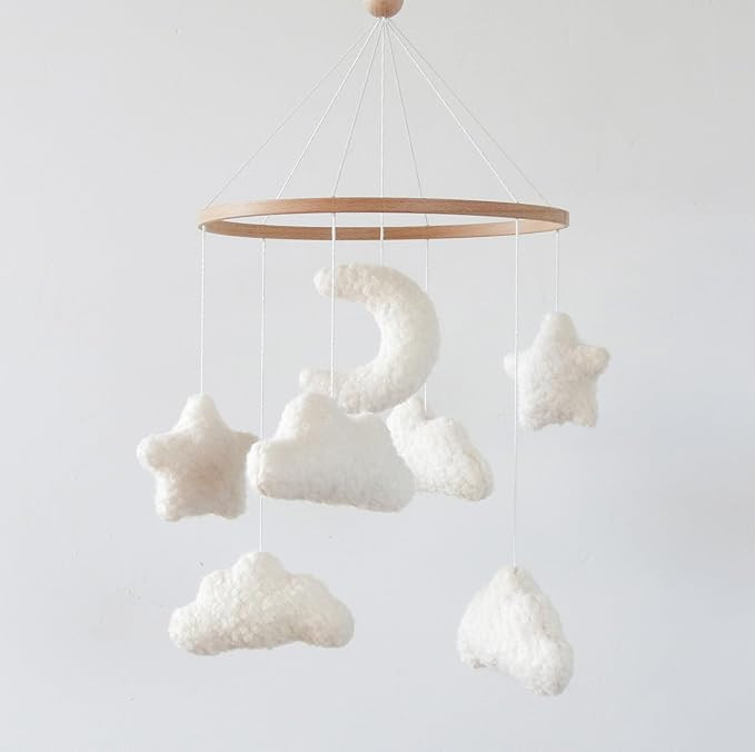 Cloud Crib Mobile Baby Mobile for Crib Neutral Boho Moon and Clouds Mobile Neutral Nursery Décor... | Amazon (US)