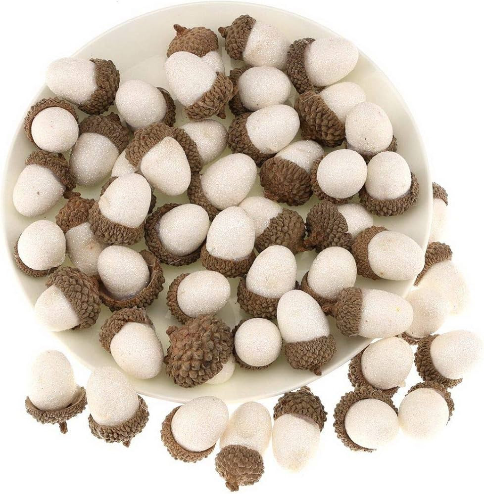 Gresorth 50pcs High Grade Artificial White Acorn Decoration Fake Acorns for Home Wedding Decor Va... | Amazon (US)