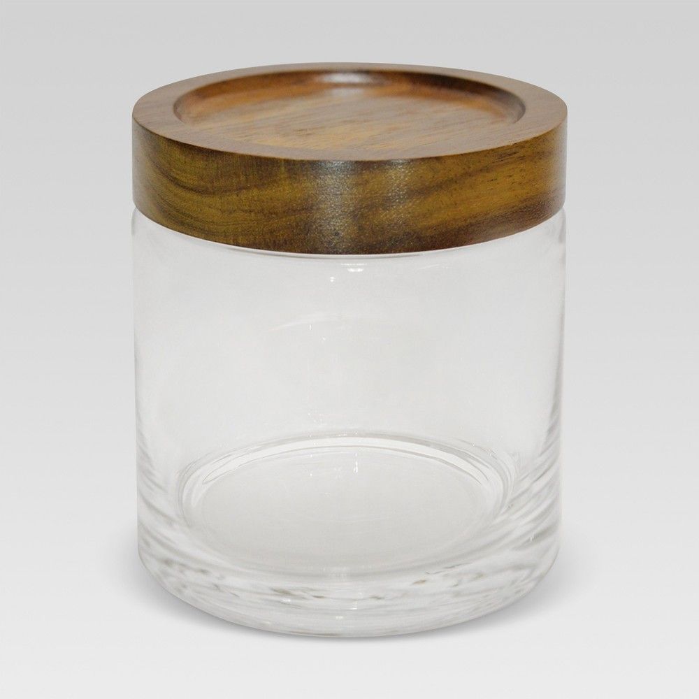 Canister Acacia/Glass Small - Threshold , Clear | Target