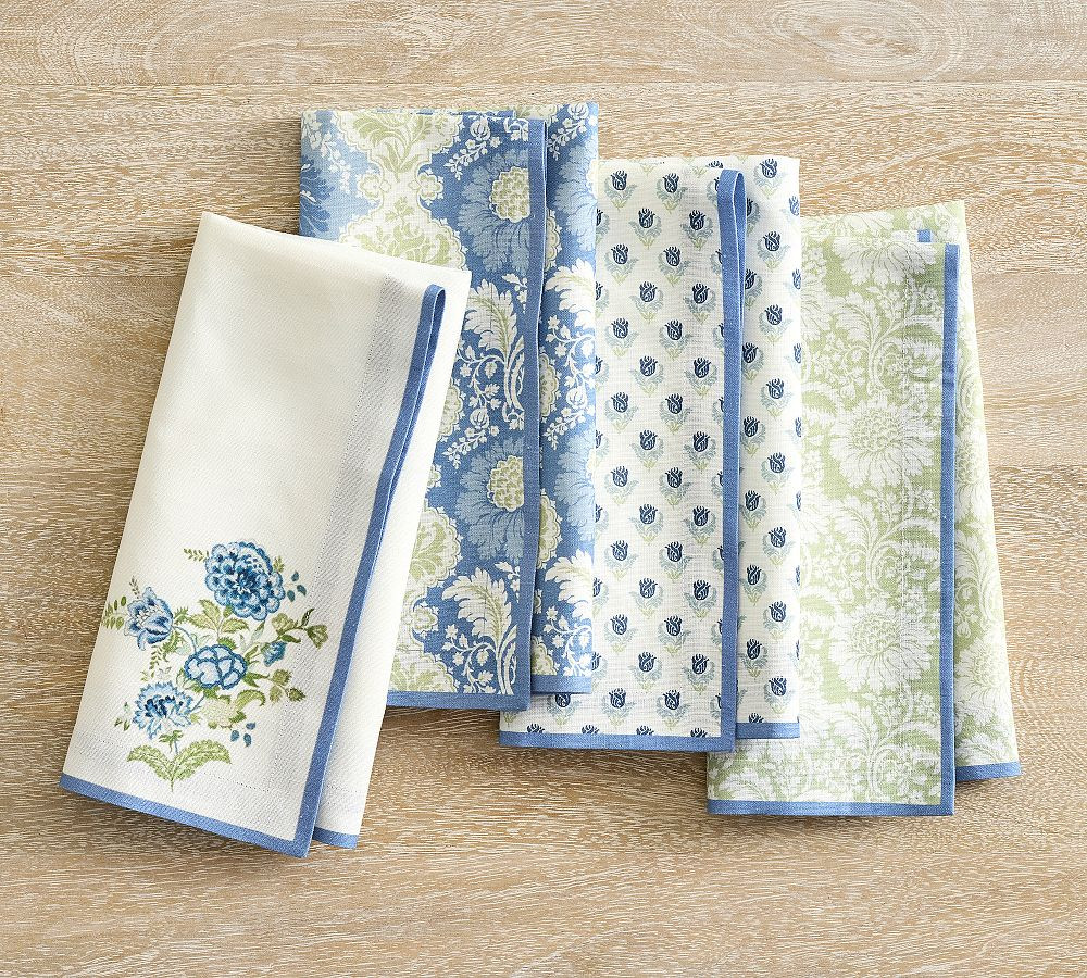 Kravet Cotton Napkins - Mixed Set of 4 | Pottery Barn (US)